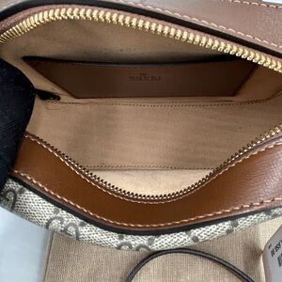 Women's Gucci Horsebit 1955 small shoulder bag GG Supreme made in Italy - Picture 3 of 16